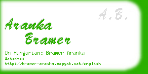 aranka bramer business card